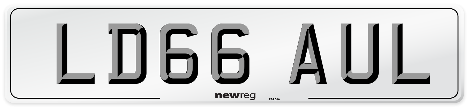LD66 AUL Number Plate from New Reg